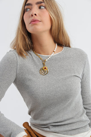 Burgundy Stone Charm